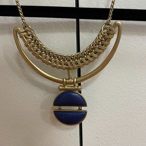 Blue and gold statement necklace